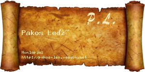 Pakos Leó névjegykártya